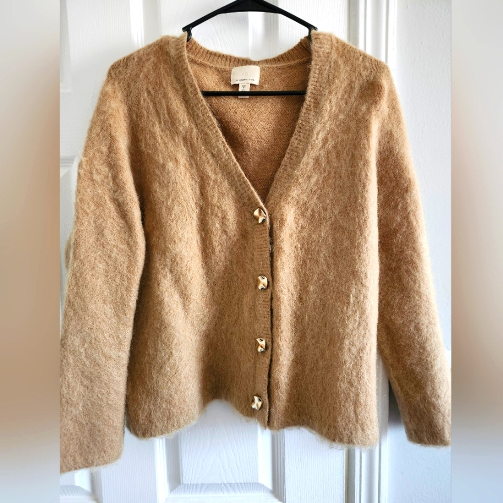Mohair and wool blend cardigan
